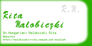 rita malobiczki business card